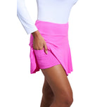 IBKUL Women's Flounce 16.5" Golf Skort - Hot Pink