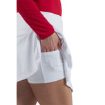 IBKUL Women's Flounce 16.5" Golf Skort - White