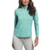 IBKUL Women's Josie Long Sleeve Zip Mock Neck Shirt - Turquoise/Lime