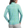 IBKUL Women's Josie Long Sleeve Zip Mock Neck Shirt - Turquoise/Lime