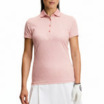 J.Lindeberg Women's Tour Tech Printed Golf Polo Shirt - Bridge Stock Rose