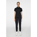 J.Lindeberg Women's Alaya Jacquard Golf Polo Shirt - Black