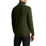 Lyle & Scott Tonal Eagle Merino Blend 1/4 Zip Knit - Cactus Green
