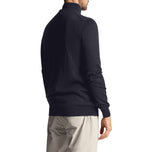 Lyle & Scott Tonal Eagle Merino 1/4 Zip Pullover - Light Navy
