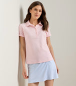 Peter Millar Women's Coolspun Lite Cotton Piqué Polo - Pearl Pink/Soft White