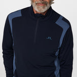 J.Lindeberg Lukas Quarter Zip Golf Mid-Layer - Vintage Indigo