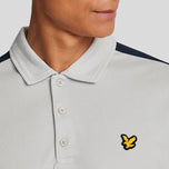 Lyle & Scott Golf Striped Polo Shirt - Pebble/ Dark Navy