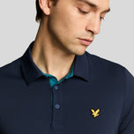 Lyle & Scott Contrast Placket Golf Polo Shirt - Dark Navy/Albatross