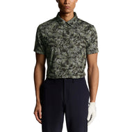 Lyle & Scott 数字花卉高尔夫 Polo 衫 - 深黑色