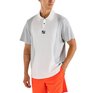 Malbon Performance Pique Golf Polo Shirt - White/Silver