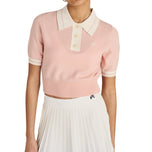 Malbon Women's Mikayla Knit Golf Polo Shirt - Dusty Rose