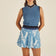Malbon 女式百合水墨半身裙 - 蓝影