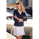 Golftini Women's Say Yes Long Sleeve Golf Polo Shirt - Navy/White