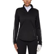 J.Lindeberg Women's Nefe Quarter Zip Golf Mid Layer - Black