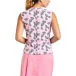 Nivo Women's Linnea Sleeveless Mock Neck Golf Shirt - Rose/Navy