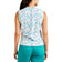 Nivo Women's Linnea Sleeveless Mock Neck Golf Shirt - White/Aruba Blue