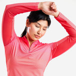 Nivo Women's Lolita UV Long Sleeve Mock Neck Golf Shirt - Cherry