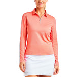 Nivo Women's Nina LIVCOOL Long Sleeve Mock Neck Golf Shirt - Melon