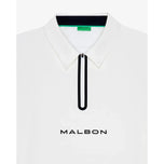 Malbon Performance 拉链插肩高尔夫 Polo 衫 - 白色