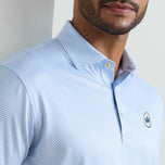Peter Millar Medina Performance Jersey Golf Polo Shirt - Bluebird