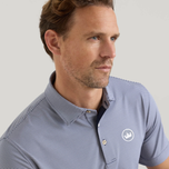 Peter Millar 纯色性能长袖平纹针织高尔夫 Polo 衫 - 海军蓝