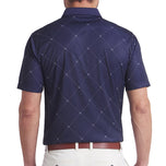 Puma Pure 2.0 Argyle Golf Shirt - Deep Navy/White Glow