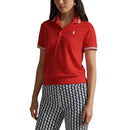 RLX Ralph Lauren Women's Tour Pique Golf Shirt - Bright Poppy/Ceramic White