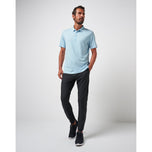 Travis Mathew Heater Pro Golf Polo Shirt - Heather Dream Blue