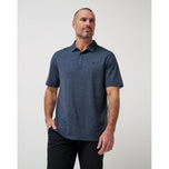 Travis Mathew Heater Pro Golf Polo Shirt - Vintage Indigo/Black