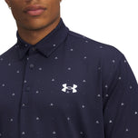 Under Armour Playoff 3.0 Printed Polo Golf Shirt - Navy/White