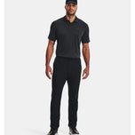 Under Armour Playoff 3.0 Stripe Polo Golf Shirt - Black/Pitch Grey