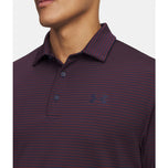 Under Armour Playoff 3.0 Stripe Polo Golf Shirt - Midnight Navy/Dark Maroon