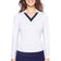 Golftini Women's Say Yes Long Sleeve Golf Polo Shirt - White/Navy