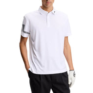 J.Lindeberg Heath Stripe Regular Fit Golf Polo Shirt - White