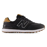 New Balance 574 Greens v2 Spikeless Wide (EE) Golf Shoes - Black/Gum