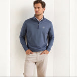Peter Millar Perth 混色性能四分之一拉链 - 海军蓝
