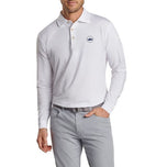 Peter Millar Performance Stretch Jersey Long Sleeve Golf Shirt - White
