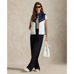RLX Ralph Lauren Women's Reversible Quilted Ripstop Vest - Ceramic White/Refined Navy