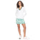 Golftini Women's Fashion V-Neck Sweater - White/Kelly Green