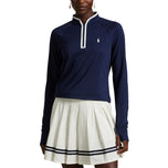 RLX Ralph Lauren Women's Stretch Jersey Quarter-Zip Pullover - Refined Navy/White